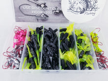 Load image into Gallery viewer, Cam's (A) "ELITE BLACK & CHARTREUSE" Assorted Plastic Crappie Kit
