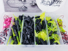 Load image into Gallery viewer, Cam's (A) "ELITE BLACK & CHARTREUSE" Assorted Plastic Crappie Kit
