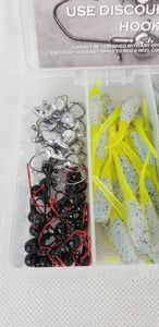 2025 New Cam's Complete Hooks & Plastic "GOLDFINGER" Stinger Shad [Hologram Flake] Assortment Package Kit