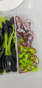 2025 New Cam's Complete Hooks & Plastic "GOLDFINGER" Stinger Shad [Hologram Flake] Assortment Package Kit