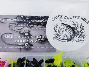 Cam's (A) "ELITE BLACK & CHARTREUSE" Assorted Plastic Crappie Kit