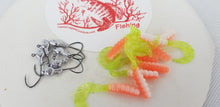 Load image into Gallery viewer, Cams Hooks &amp; Plastics 80 Piece Set 1/16 Minnow Head B/N #2 + Orange Crush Curly Tail
