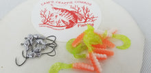 Load image into Gallery viewer, Cams Hooks &amp; Plastics 80 Piece Set 1/16 Minnow Head B/N #2 + Orange Crush Curly Tail
